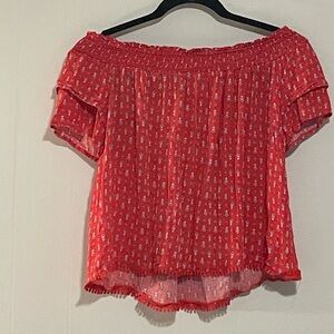 Rewind Red Floral Off-Shoulder Blouse